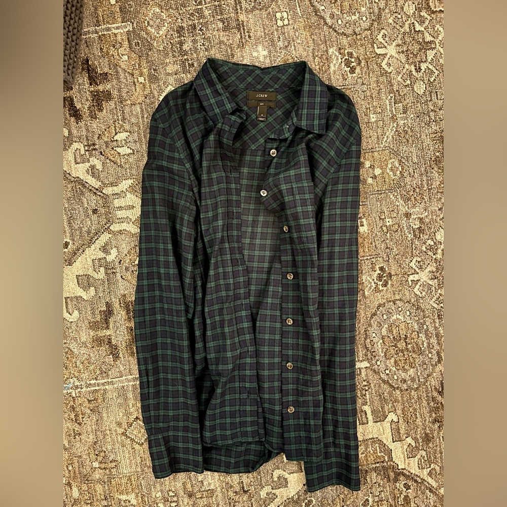 J Crew - Boy button up - featherweight plaid Sz 4
